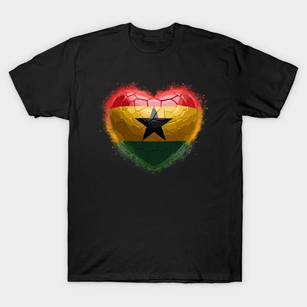 Ghana Flag Heart T-Shirt by Graceful Designs